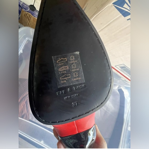 Rag & Bone Rio Leather Heeled Ankle Boots Orange Red Stiletto 37 Modest Stylish - Picture 10 of 10